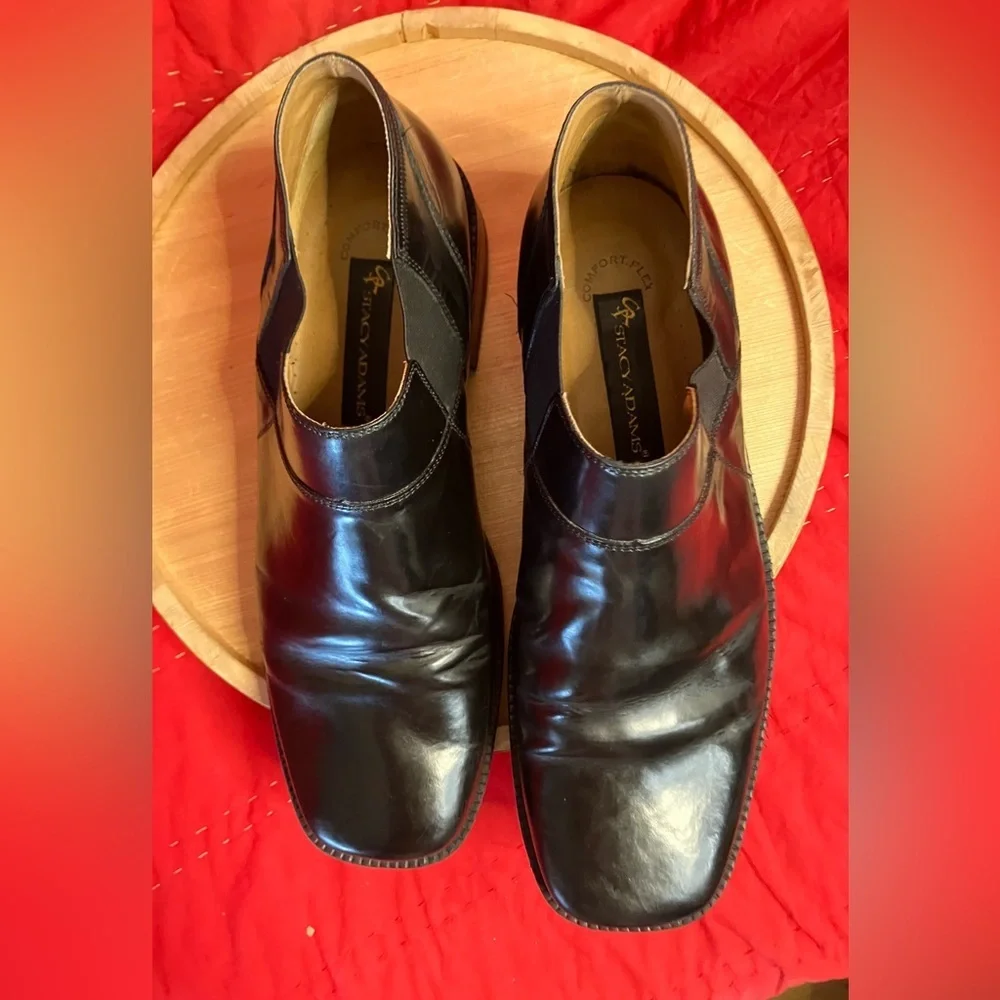 Stacy Adams Black Leather Slip On Dress Shoes Size 12M
